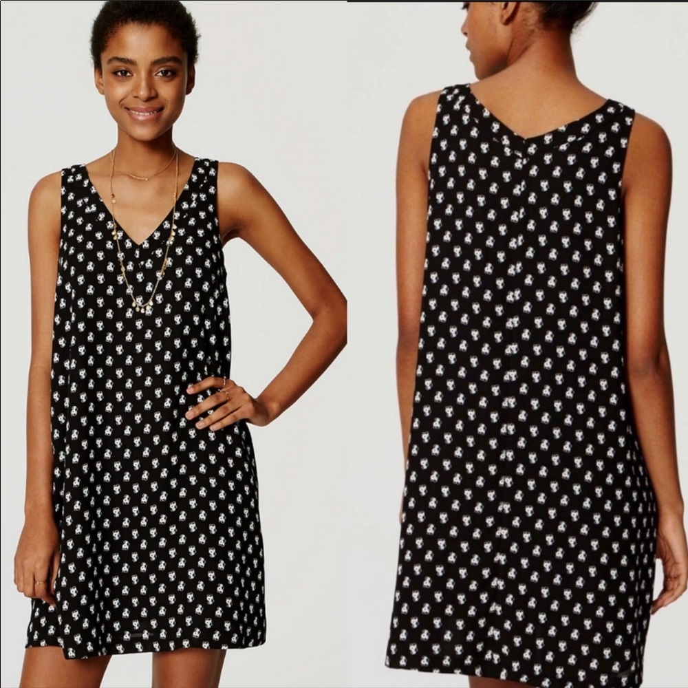LOFT Berry Swing Dress
